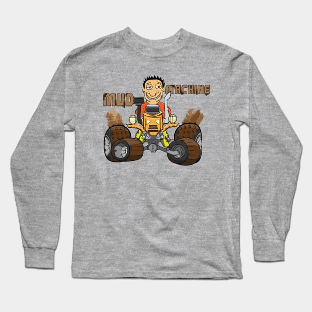 Orange Mud Machine Long Sleeve T-Shirt by Dad n Son Designs